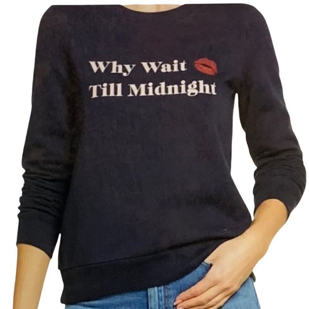 1901 Women’s Why Wait Till Midnight Sweatshirt Blue Size Extra Small